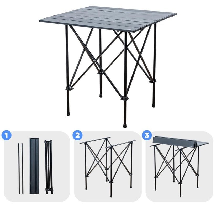 ARGEUS  Katlanabilir Alüminyum Kamp ve Piknik Masası - Akordion - Antrasit - (54024