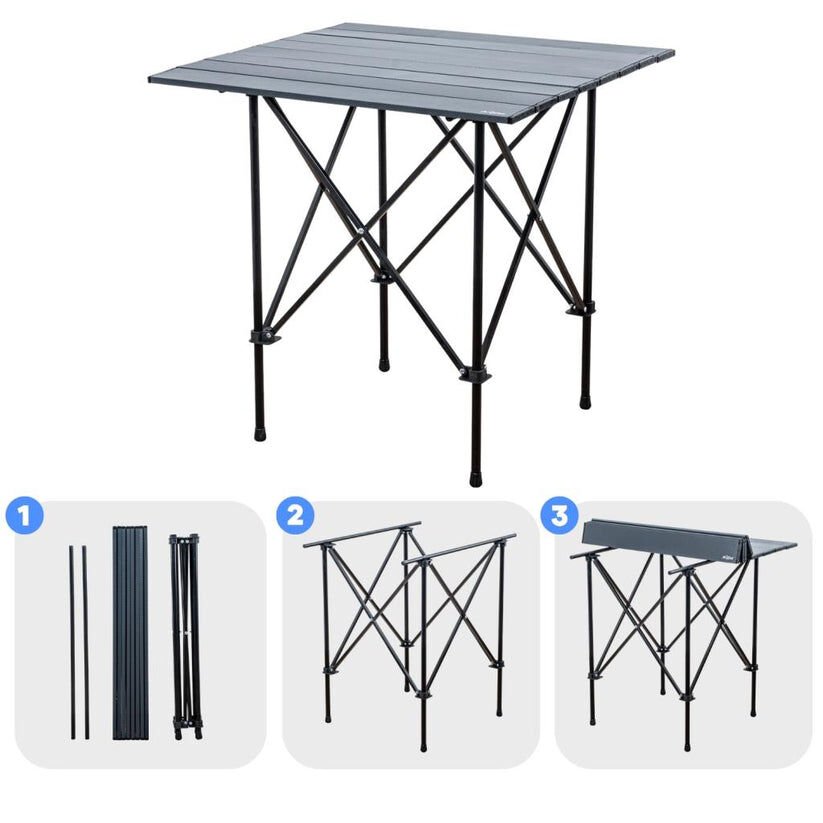 ARGEUS  Katlanabilir Alüminyum Kamp ve Piknik Masası - Akordion - Antrasit - (54024