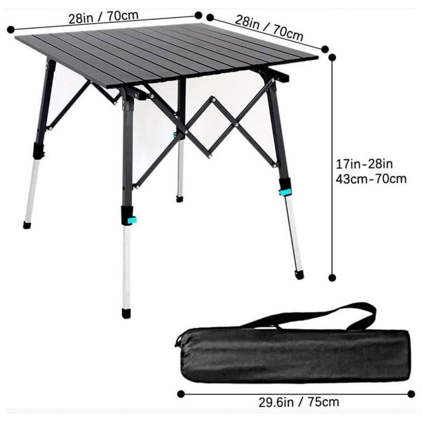 Madfox  Katlanabilir Alüminyum Kamp Masası - Akordion - Madfox Skylite - Siyah - 546249