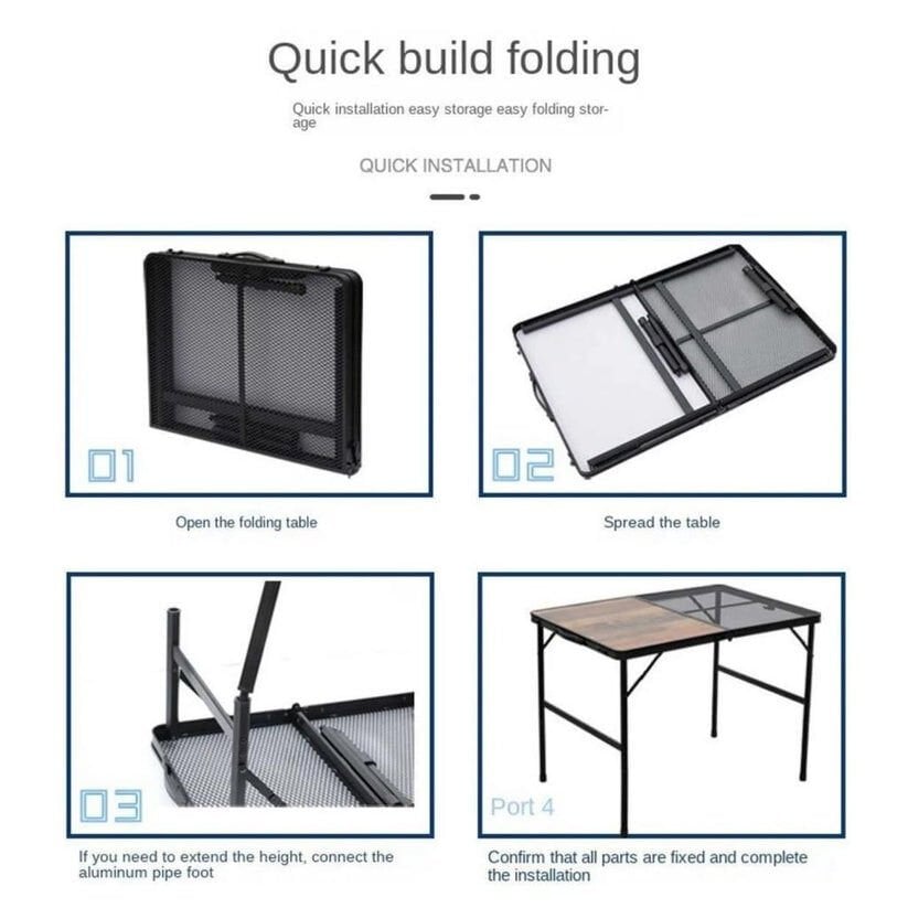 Madfox  Katlanabilir Ahşap Kamp Masası - Izgaralı - Madfox Eazy - 547210