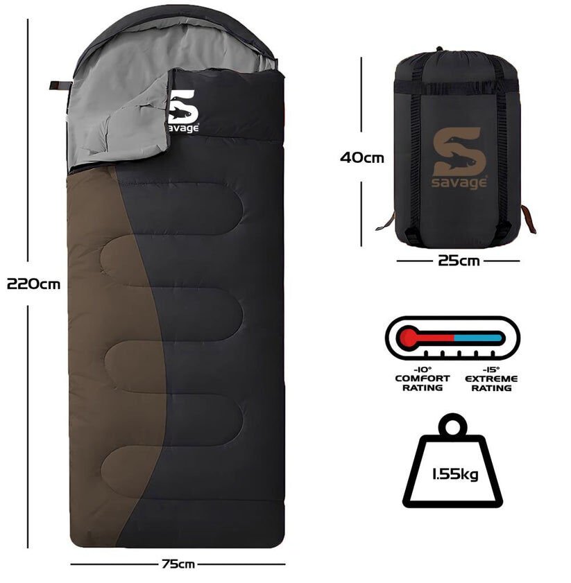 SAVAGE  Uyku Tulumu - Mont Blanc - Kahve - Extreme -15C° -