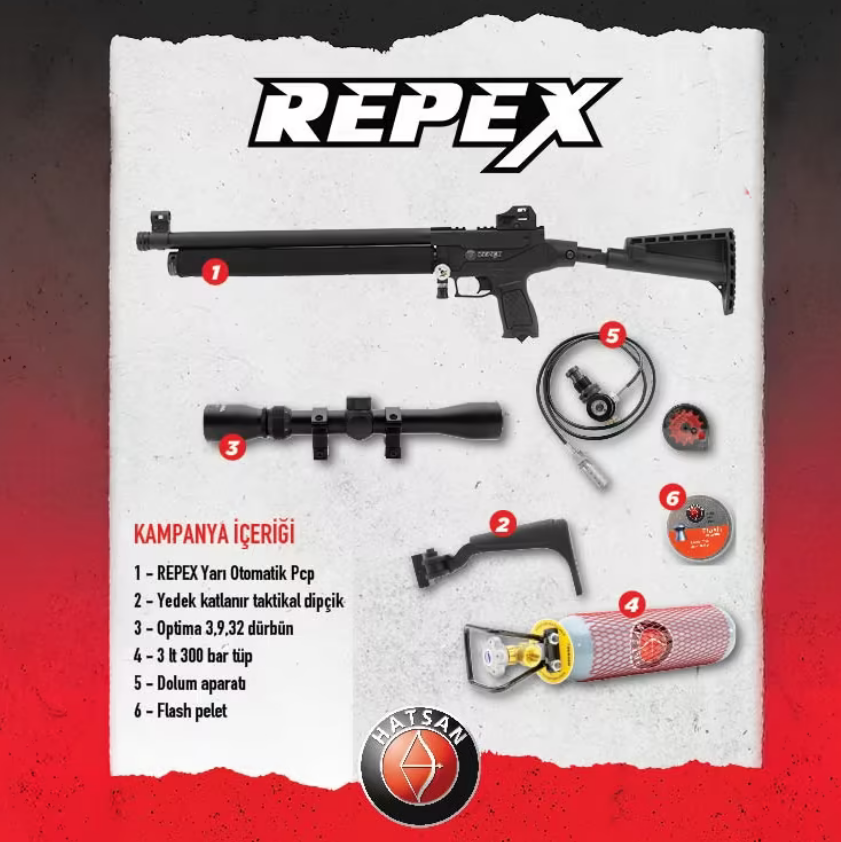 Hatsan Repeks Yarı Otomatik PCP Havalı Tüfek (Full Set)