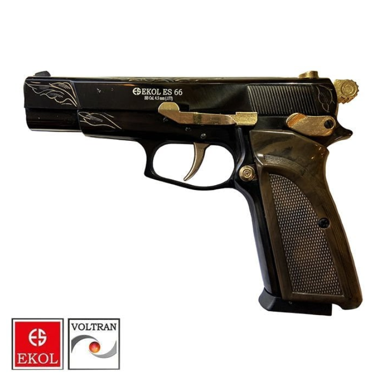 EKOL S66 Siyah Altın İşlemeli Havalı Tabanca